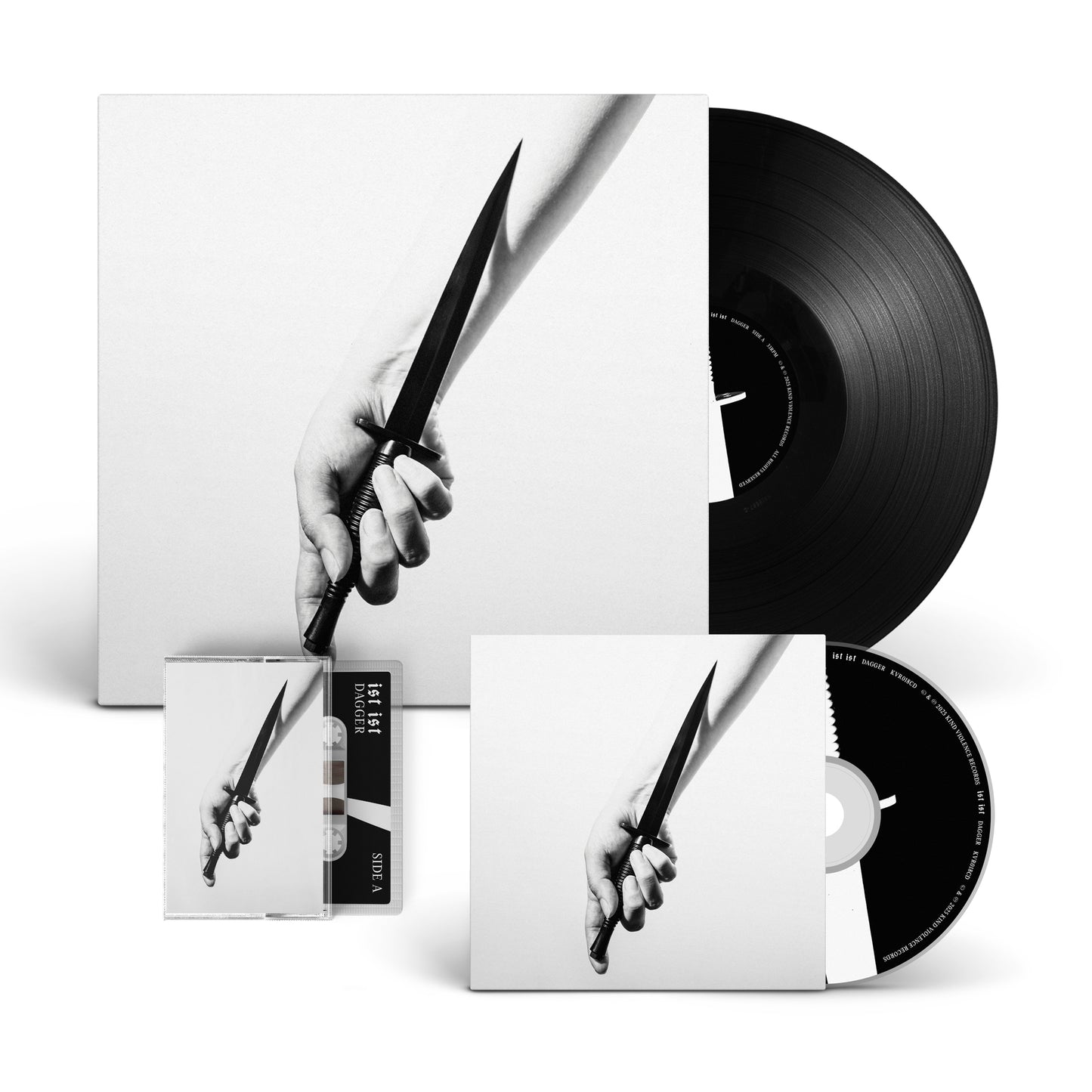 IST IST - 'DAGGER' - Black 12" Vinyl + CD + Cassette Bundle