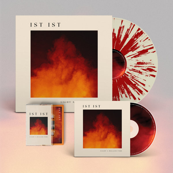 IST IST - 'Light A Bigger Fire' - Cream & Crimson 12" Vinyl + CD + Cassette Bundle