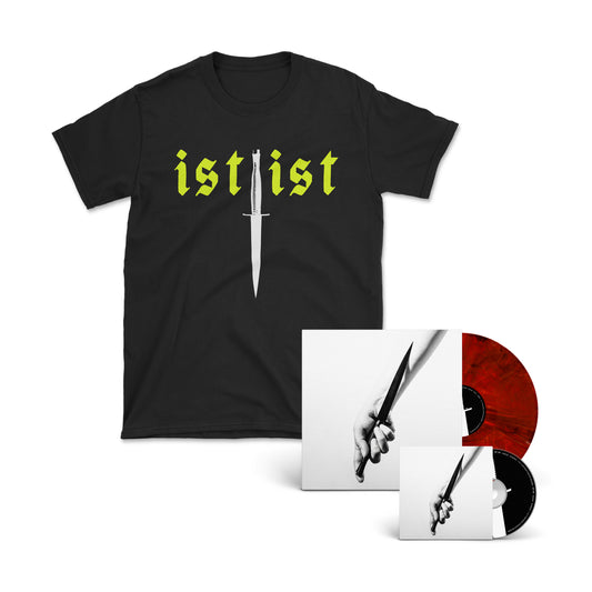 IST IST - 'DAGGER' Ruby Red Marble 12" Vinyl + CD + 'DAGGER' T-Shirt Bundle