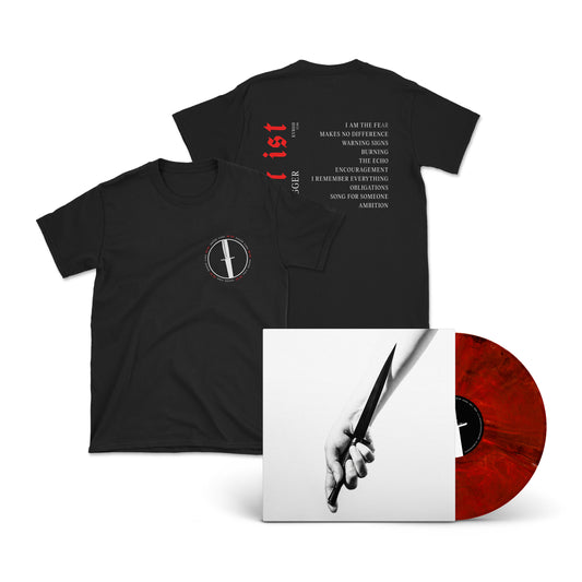 IST IST - 'DAGGER' Ruby Red Marble 12" Vinyl + KVR018 T-Shirt Bundle