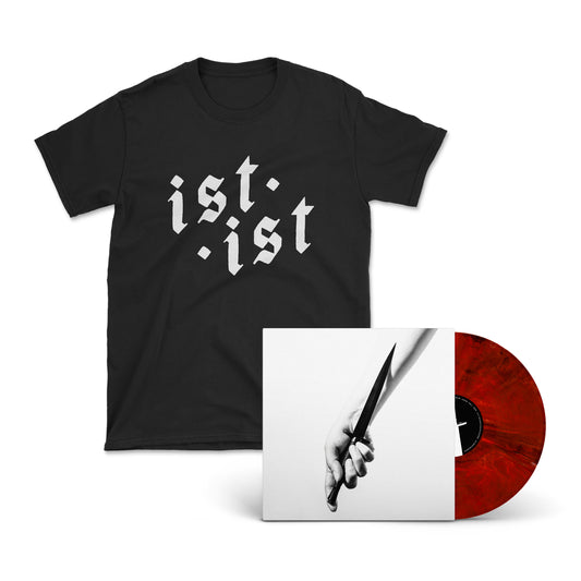 IST IST - 'DAGGER' Ruby Red Marble 12" Vinyl + New Logo T-Shirt Bundle