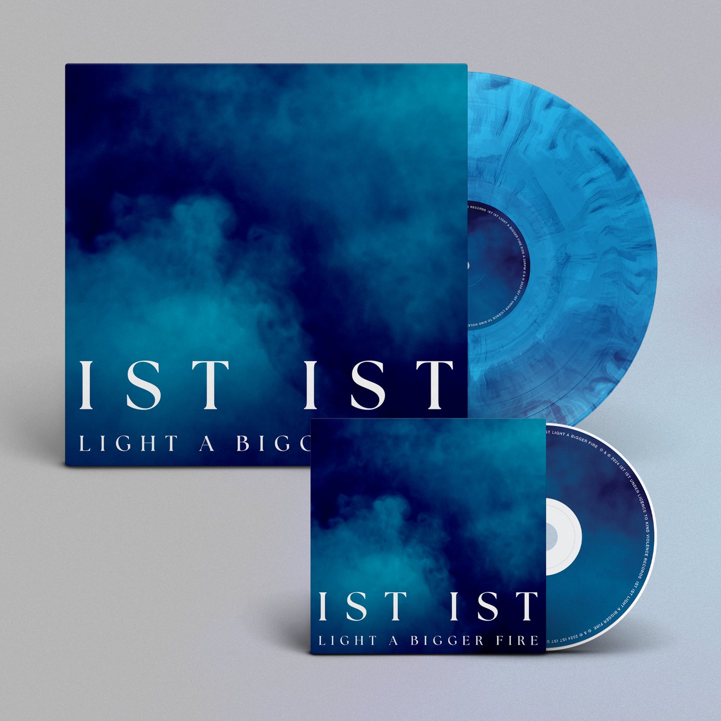 IST IST - 'Light A Bigger Fire' - Fan Club Exclusive Blue Smoke 12" Vinyl + CD Bundle