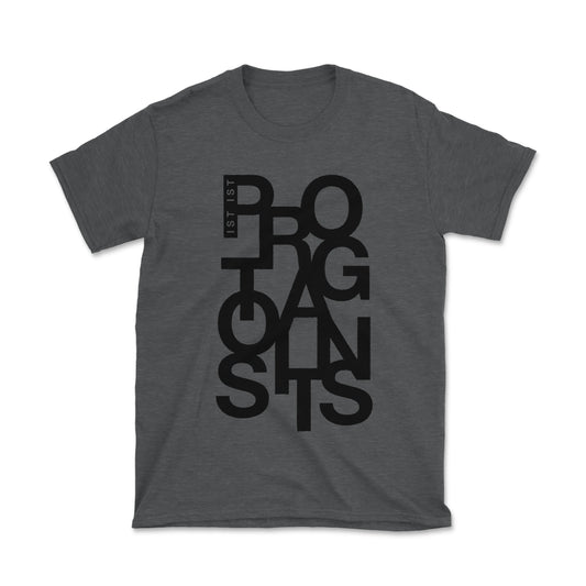 'Protagonists' Letters T-Shirt - Dark Grey Heather