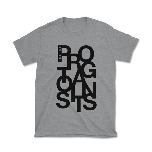 'Protagonists' Letters T-Shirt - Light Grey Heather