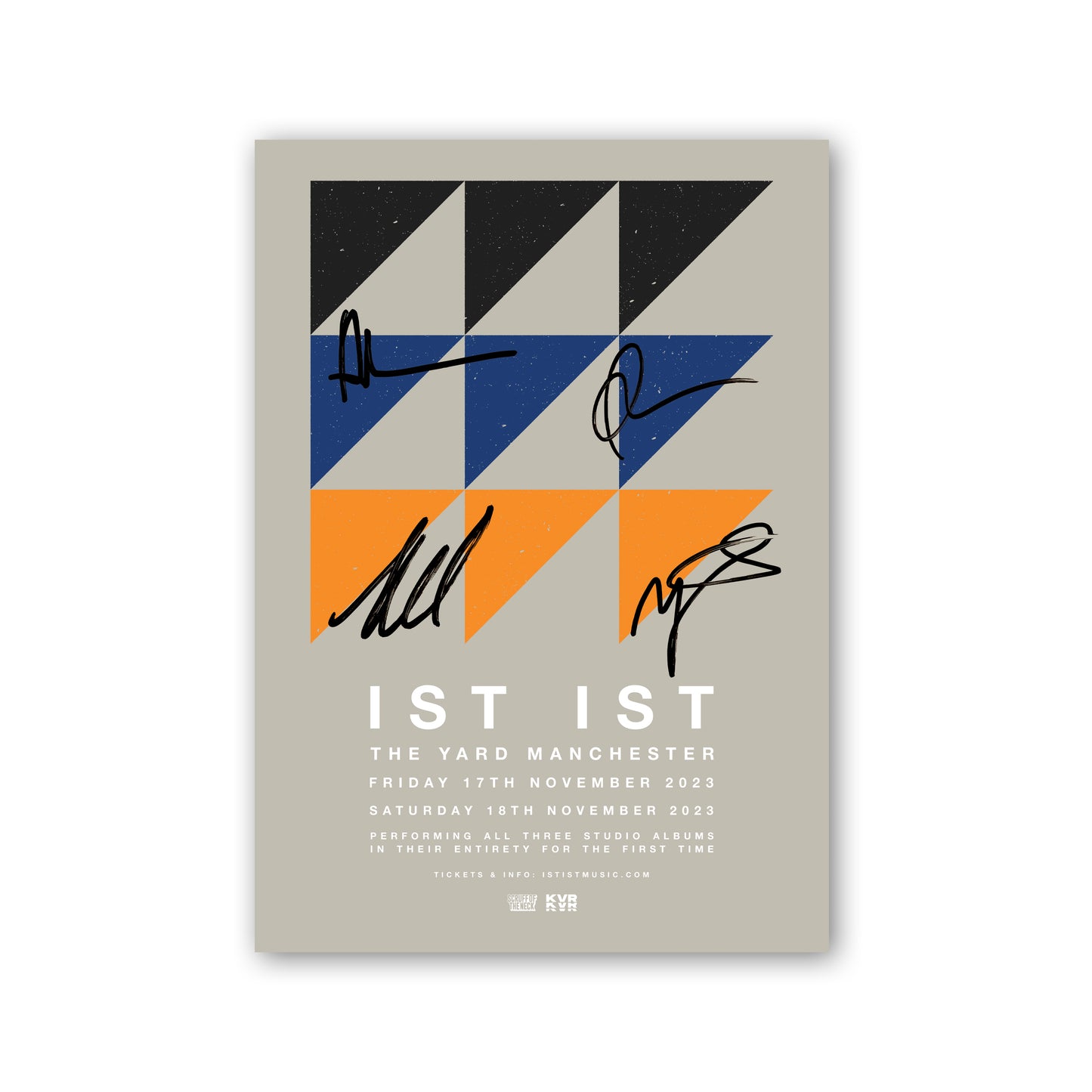 The Yard Album Shows Signed A2 Poster - Grey